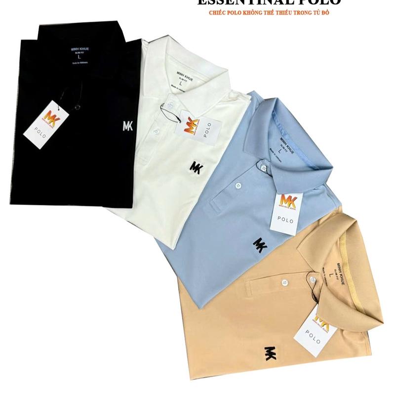 Áo polo Nam Minhkhue trơn basic, cổ bẻ logo thêu ngực , nhiều màu thoáng mát - size M-L -XL 3