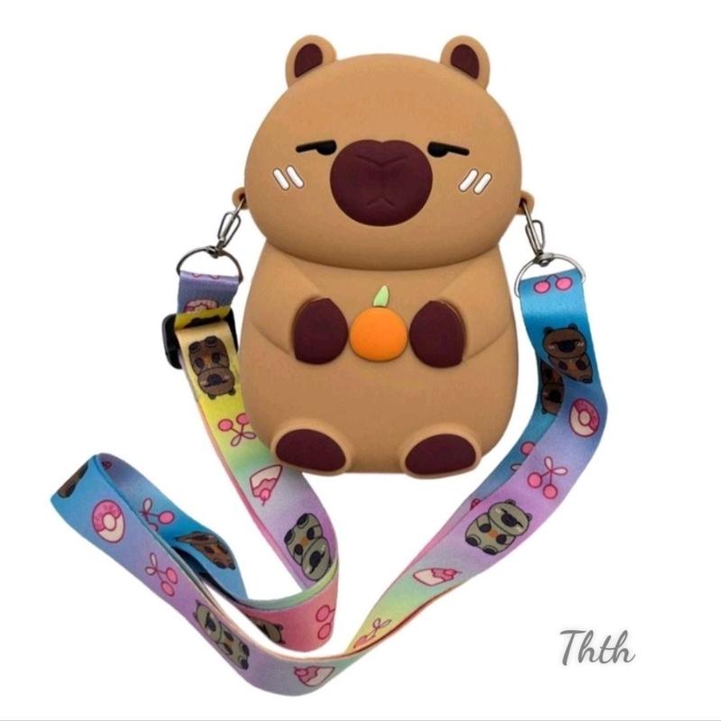 ￼Ví Silicon, Nhân Vật Hoạt Hình Anime Quà Tặng Ví Capybara, Đáng Yêu Có Tay Cầm Ví Đựng Tiền Xu Cho Trẻ Em 8