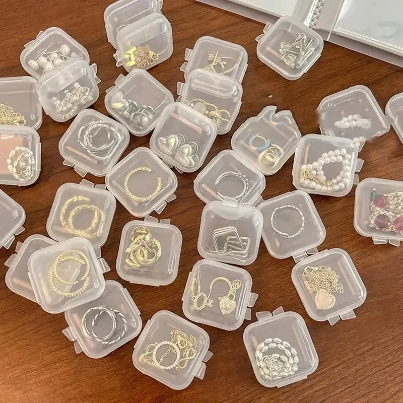 Mini Portable Jewelry Storage Box, 20pcs Square Jewelry Organizer with Lid, Dustproof Container for Earring Necklace Ring Jewelry, Durable Home Organizer Supplies