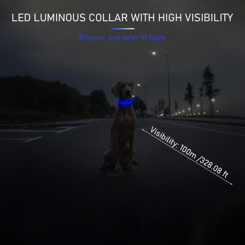 Product Introduction of LED luminous pet collar, suitable for small and medium-sized dogs - keep your pet safe and visible during nighttime walks, slightly waterproof 1