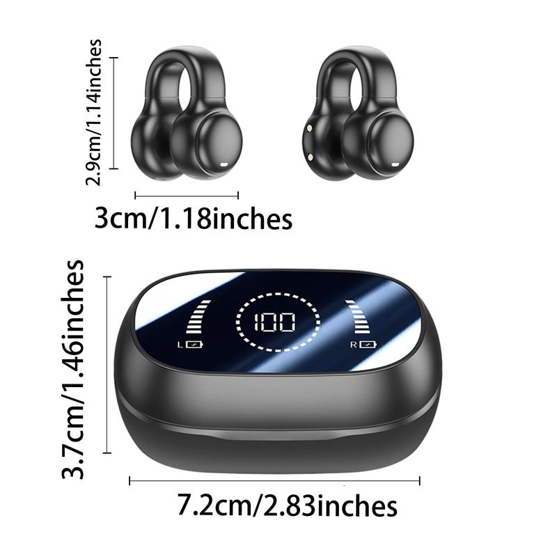 Product Introduction of Wireless Earphone, Clip-on Design Earphone with Digital Display, Waterproof Noise Cancelling Sport Earphone for Gaming, Sports, Running 1