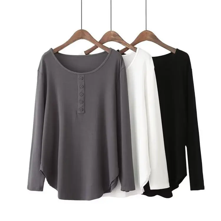 【45-150KG】Women's Plus Size Spring Autumn Long Sleeve T-shirt S0016