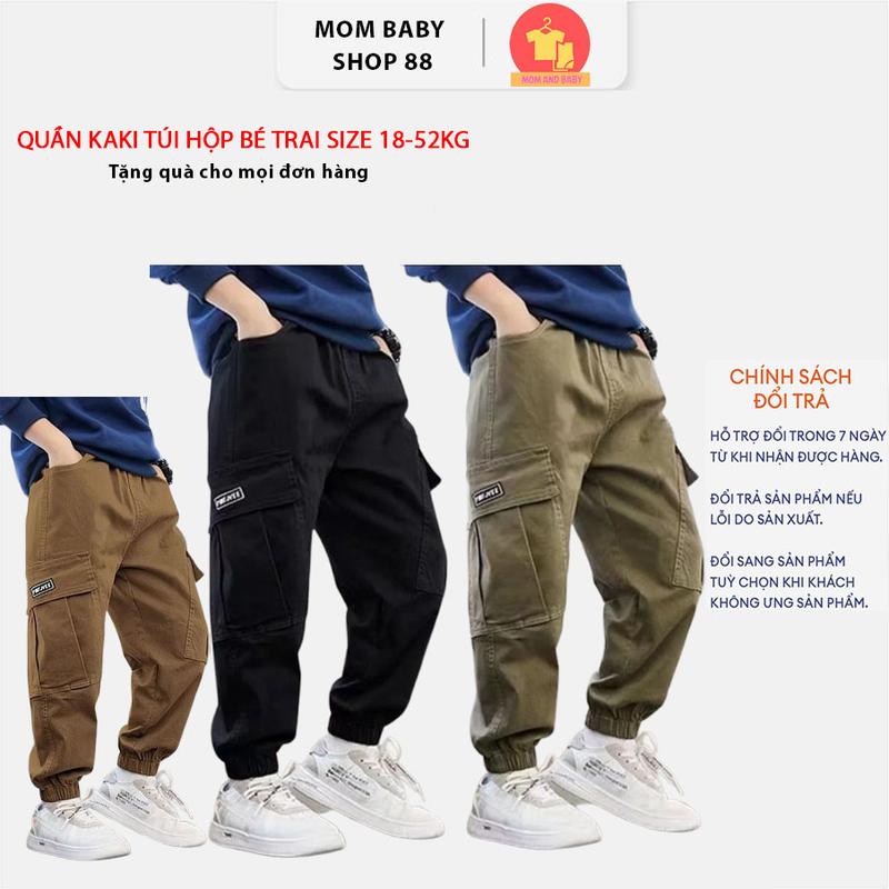 Product Introduction of Quần kaki túi hộp thời trang cho bé trai size nhỡ đại 18-52kg, quần dài kaki bé trai mẫu PMF, quần đi học bé trai, quần bé trai, quần kaki nam 29