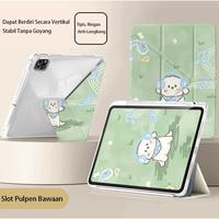Gambar Tablet Case For iPad Air1/2 Gen 5/6-9.7",Air3/Pro-10.5",Air4/Air5  10.9",Air6/Air7 11" ,M2/M3 10th/iPad 11th 2025 ,2020/21/22-Pro 11", Pro11" M4 2024, 20/21/22 Pro12.9" ,2024-Pro13",Cartoon Green Grass Cute Little Dog Pattern Cover - HD465, Air1/2 Gen 5/6-9.7" dari LGEE CASE Kota Tangerang 5 Tokopedia