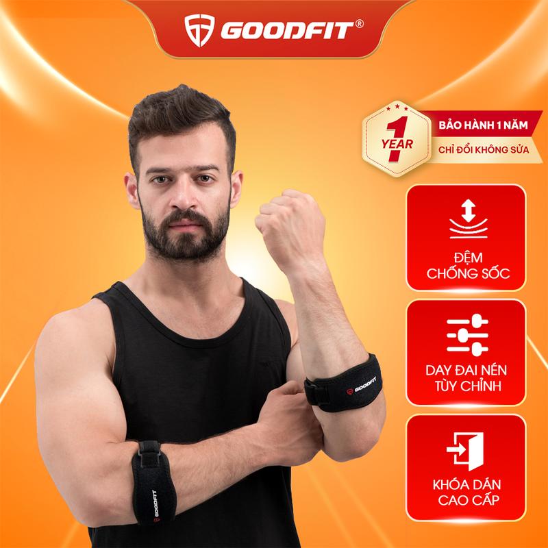 (1 CHIẾC) Băng quấn bảo vệ khuỷu tay, đai bảo vệ xương GoodFit đeo khi tập Gym, chơi bóng chuyền, thể thao GF403E Phụ Kiện Sport