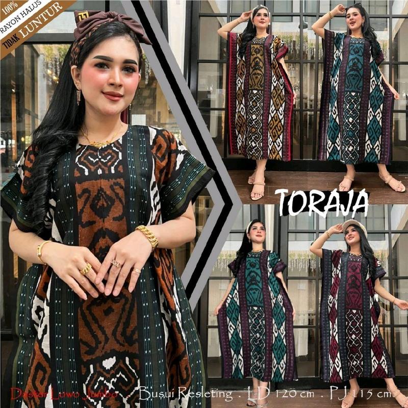 Daster Lowo Jumbo Busui Resleting Toraja Rayon Bumil Wanita Tidur 0
