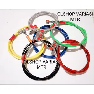 Selang Rem Depan Serat Carbon 95cm Model Universal Semua Jenis Motor Mio Beat Vario Scoopy Sonic Cakram Motorcycle Red