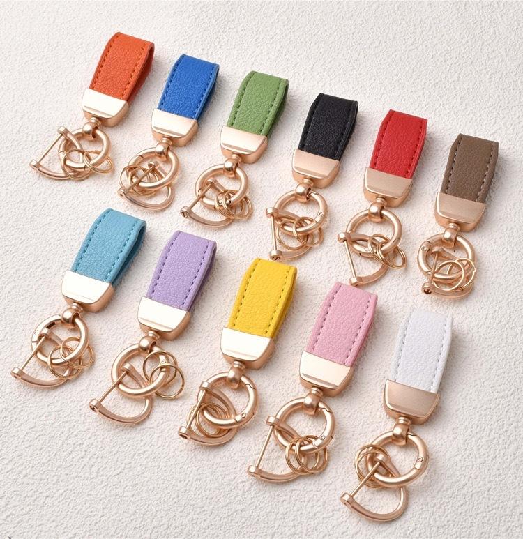 Product Introduction of New French short lambskin car keychain high-end goat pattern leather keychain cute pendant gift women's model 2