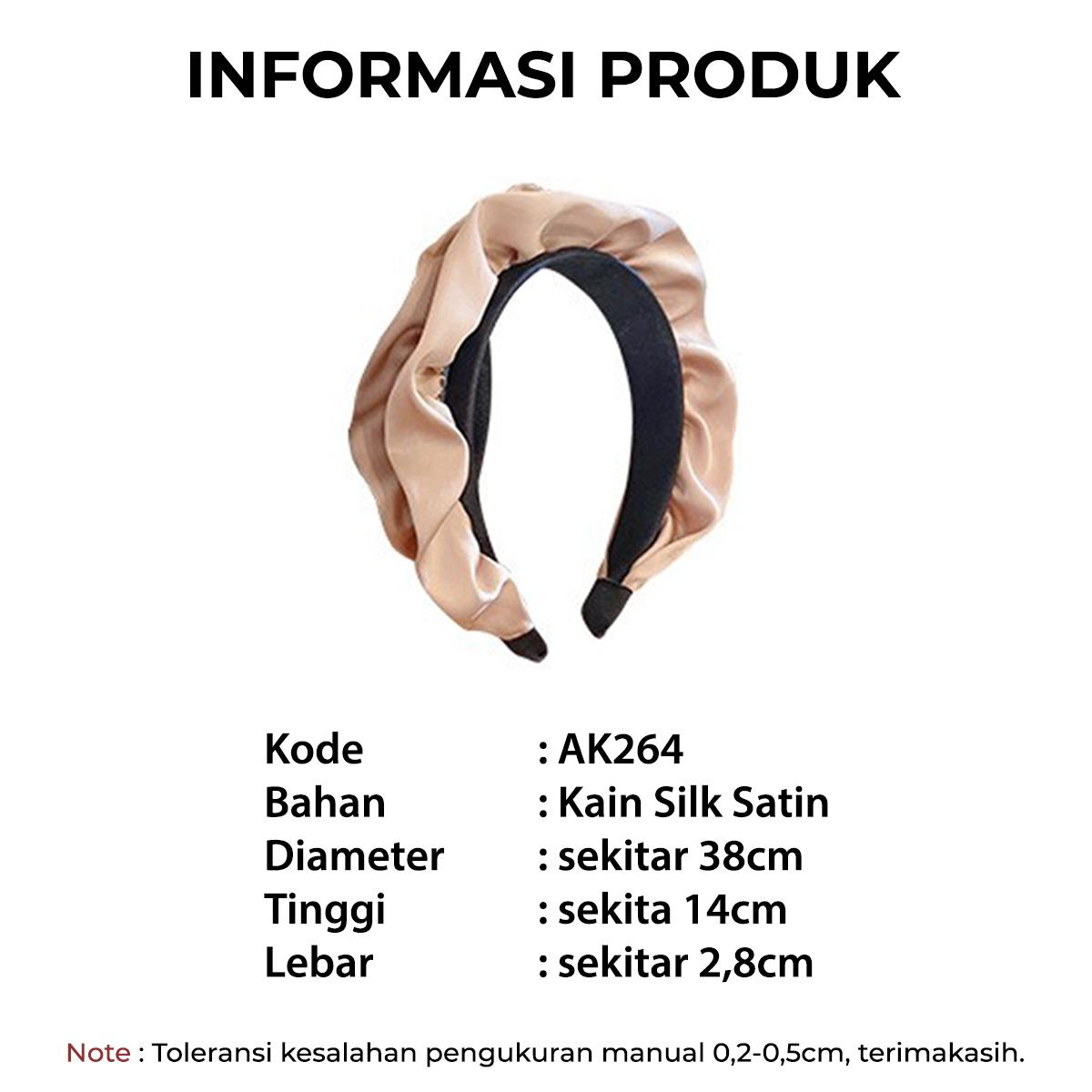 Minzo Bando Scrunchie Wanita Korea Motif Polos Bandana Headbands Kerut Ruffle Aksesoris Hiasan Rambut Dewasa Lucu