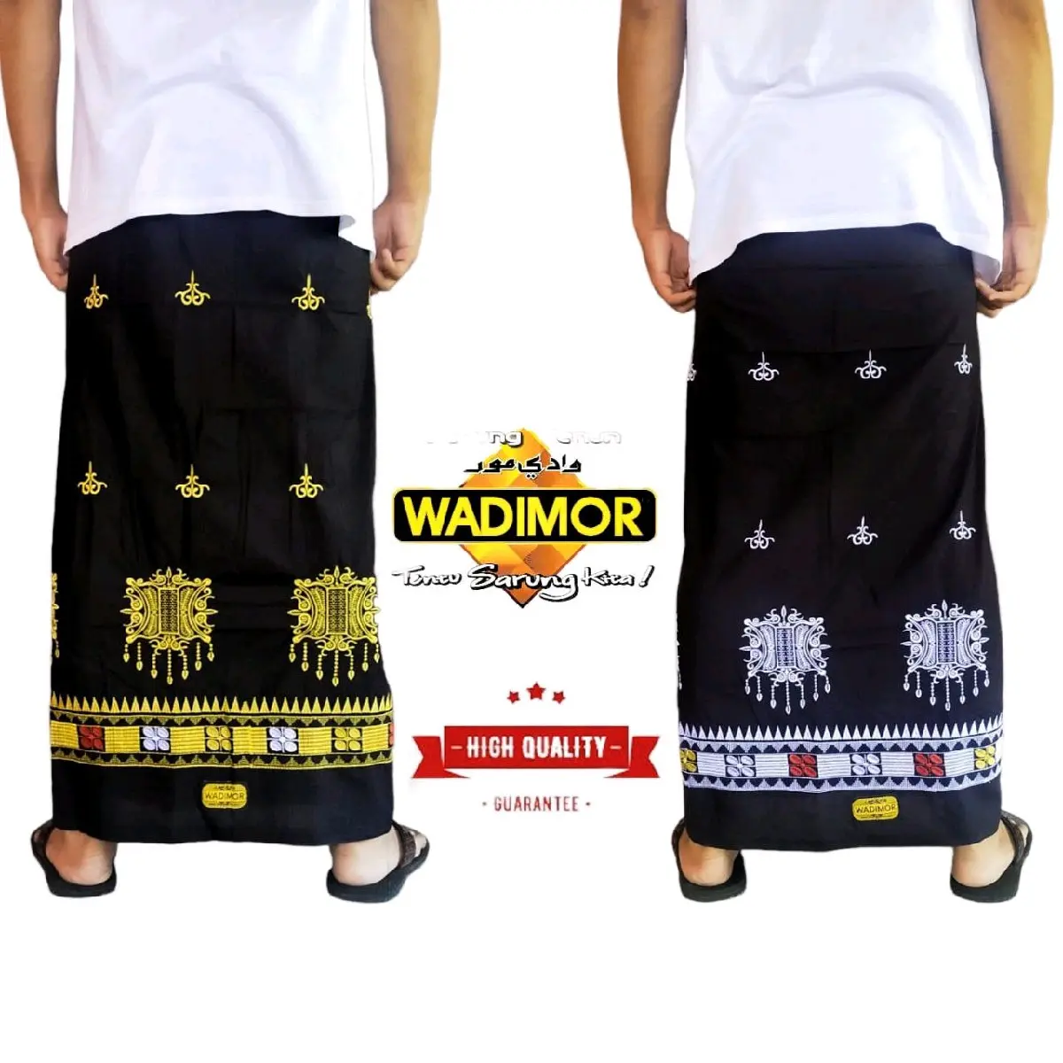SARUNG BATIK TENUNAN BORDIR KOMPUTER ASLI WADIMOR||PINTU ACEH|| LARIS Dewasa Kuning Semua musim Silver sarungan maki