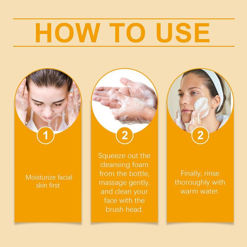 Product Introduction of Turmeric Cleansing Foam Kojic Acid Cleanser  Oil Control Blackhead Remover  Moisturizing Face Wash Mousse 24