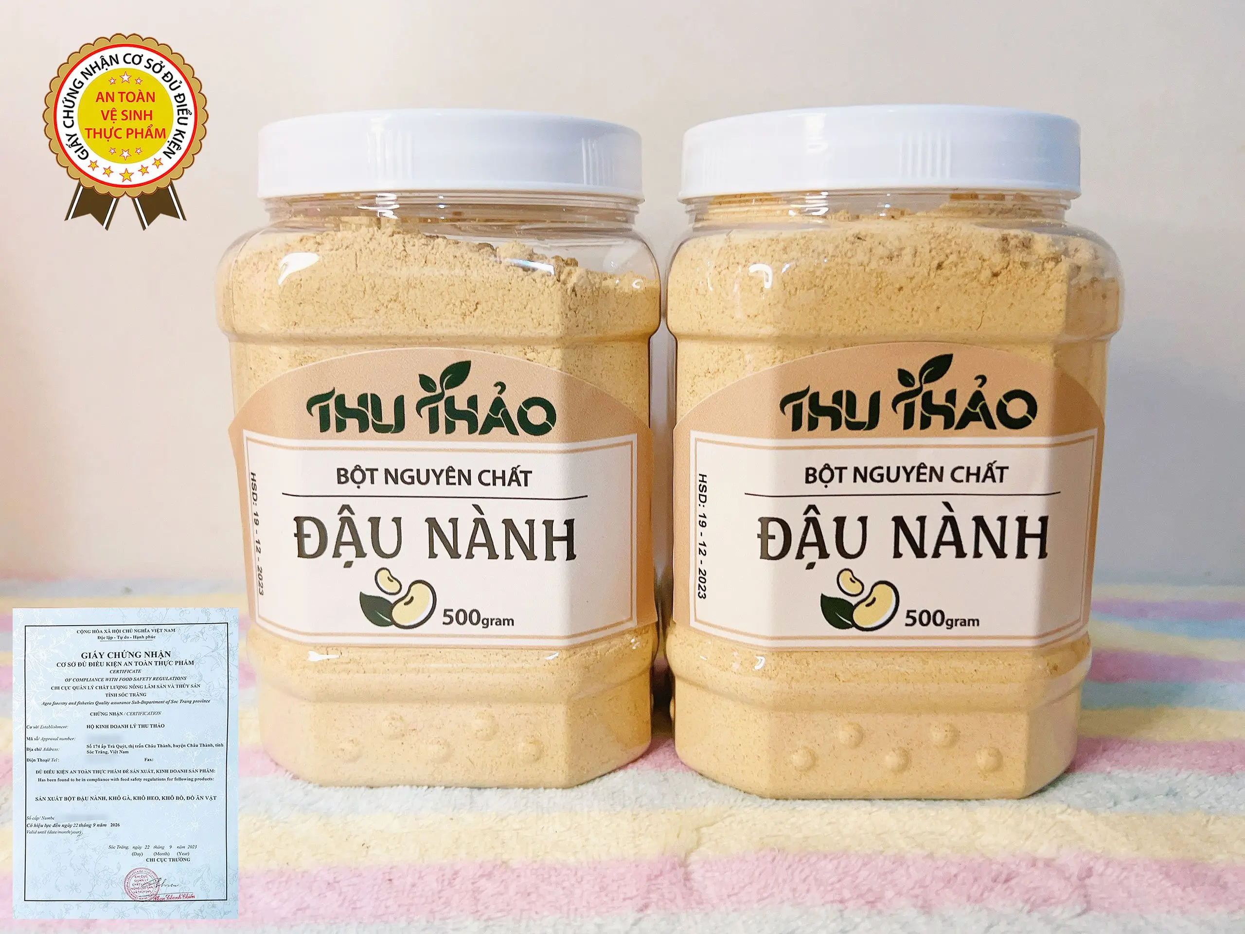 Combo 2 Bột Đậu Nành Thu Thảo   Hộp Bột Đậu Rang Nguyên Chất
