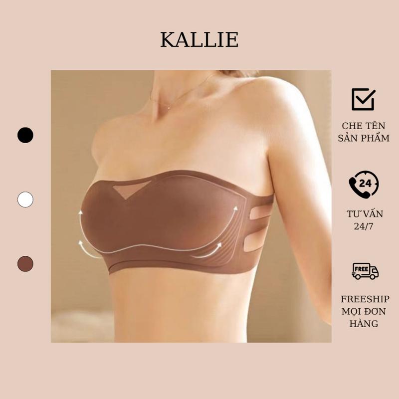 Áo Ngực Không Gọng Nâng Ngực Chống Tụt Chất Su Đúc Mềm Áo Bra Áo Quây Nâng Ngực Ba Màu Kallie 401 0