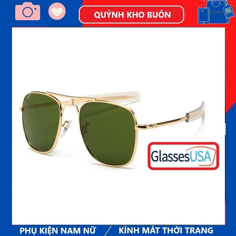 Kính mát nam nữU.S.A  kính Cơn AO ,  gọng kim loại mạ vàng tròng thủy tinh sang trọng thời trang