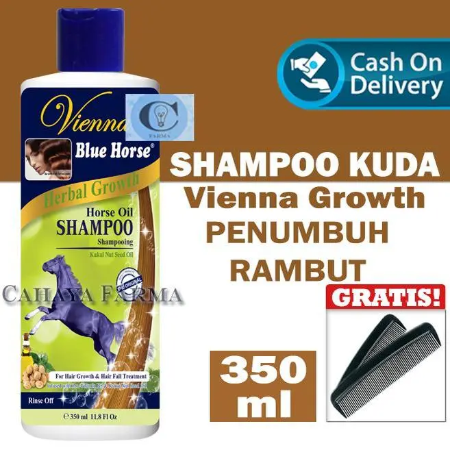 Vienna Blue Horse Shampoo Herbal Growth Shampo  / Sampo Pemanjang conditioner salon 350 ml Original BPOM Penumbuh Untuk Rambut Rontok dan Kering Kondisioner Pertumbuhan kembali 1