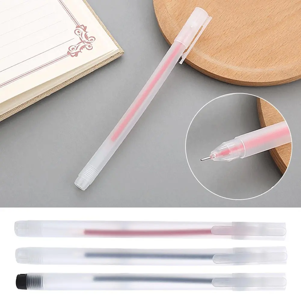 Gel Pen Signature Pen Transparent Frosted Rod Black, Stationery Red Pen Office Optional Blue J1L3