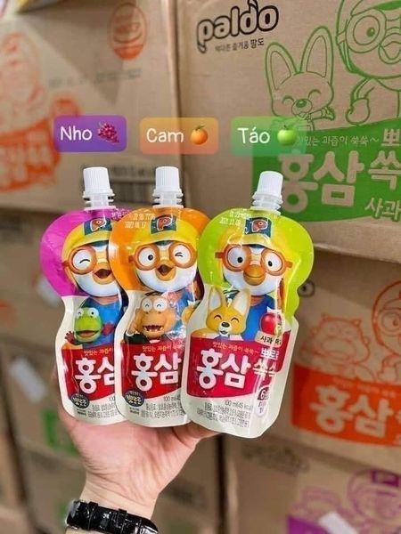 Nước Hồng Sâm Trái Cây Paldo Poro ro HQ (Hộp 10 Túi x 100 ML) 3