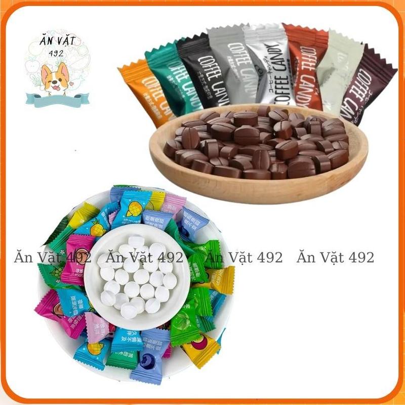  Kẹo Ngậm Trái Cây Không Đường và Kẹo Coffee  Candy Viên Nén Không Đường 