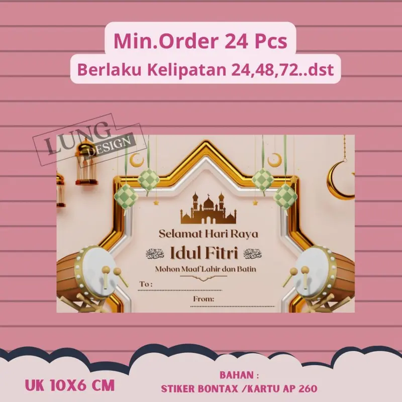 STICKER/KARTU UCAPAN IDUL FITRI - GREETING CARD IDUL FITRI -UCAPAN IDUL FITRI - GIFT CARD IDUL FITRI - KARTU UCAPAN SELAMAT HARI RAYA IDUL FITRI LEBARAN - SETICKER UCAP[AN SELAMAT HARI RAYA IDUL FITRI - STICKER HAMPERS, NASI KOTAK, KUE KERING LEBARAN 8
