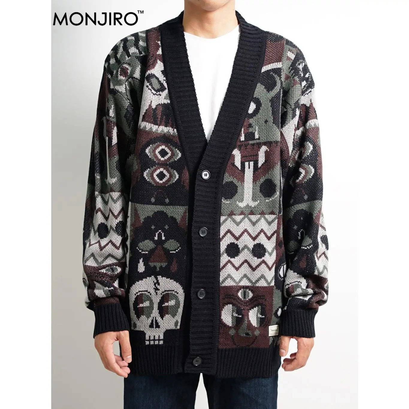 MONJIRO - Brown Gambol Knitted - Cardigan Rajut - Cardigan Knit