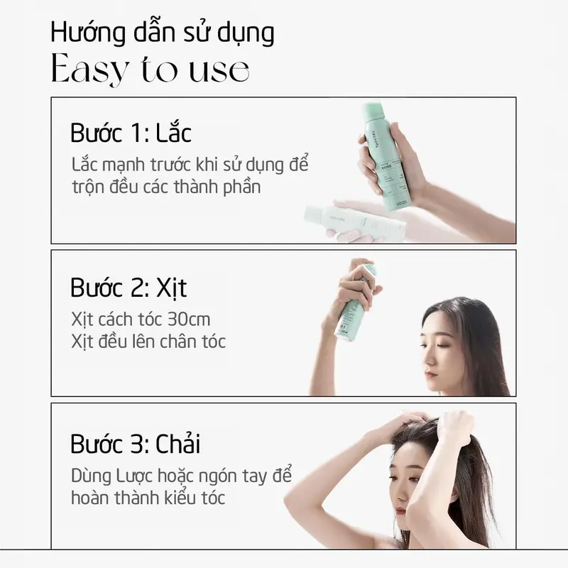 [Spes/Tặng Dầu Gội Gừng 200ml ] Combo 2 chai 150ml Dầu gội khô Spes xịt tóc tạo phồng cấp tốc, hút dầu không bết dính, giữ nếp 8h 150ml 4