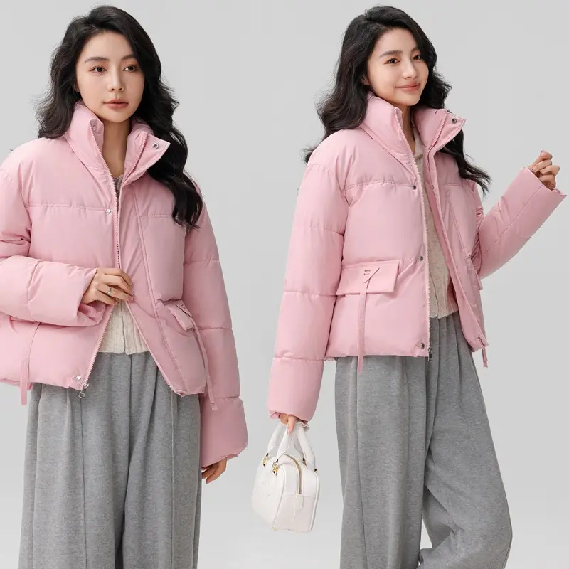 down Cotton-Padded Jacket Women's Stand Collar Short New Korean Style Loose Ins Hong Kong Style Thickened Puffer Jacket Cotton Coat Cotton Jacket Coat