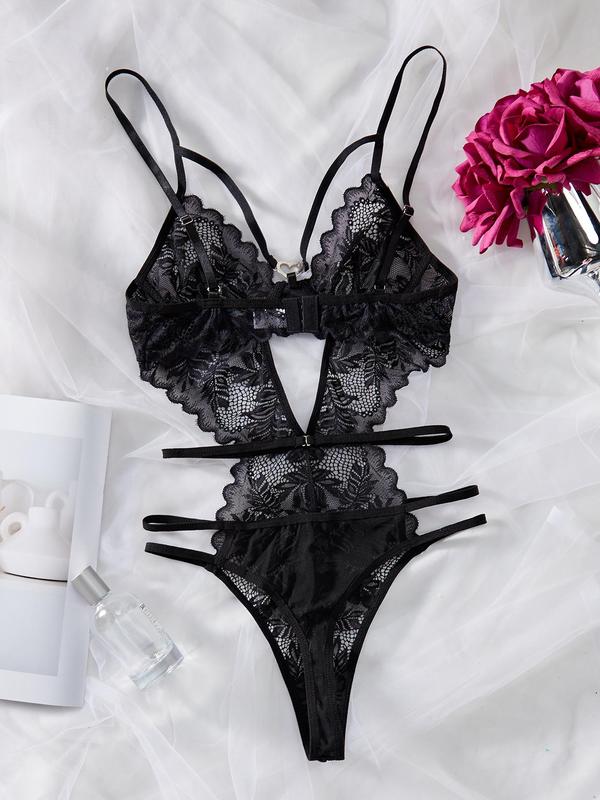 Women's Lace Cut Out Bodysuit, Sexy Comfy Breathable Underwear for Daily Wear, Women's Bodysuit for All Seasons 4