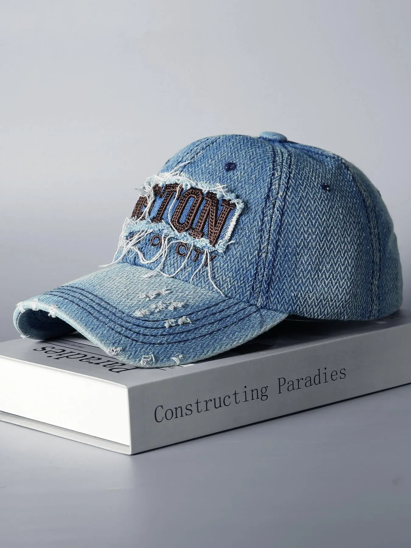 Letter Embroidering & Raw Trim Design Baseball Cap, Casual Versatile Soft Top Hat for Men and Women, Fashion Accessories for Daily Wear,  Best Friend Gifts