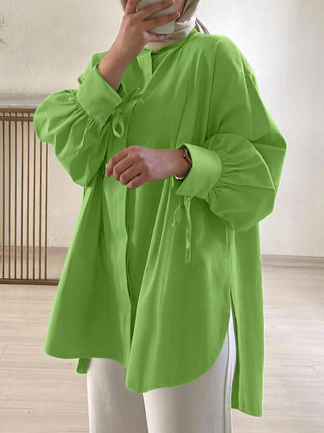 Women's Plain Shirt, Casual Solid Color Long Sleeve Top for Daily Wear, Ladies Clothes for All Seasons, Blouse