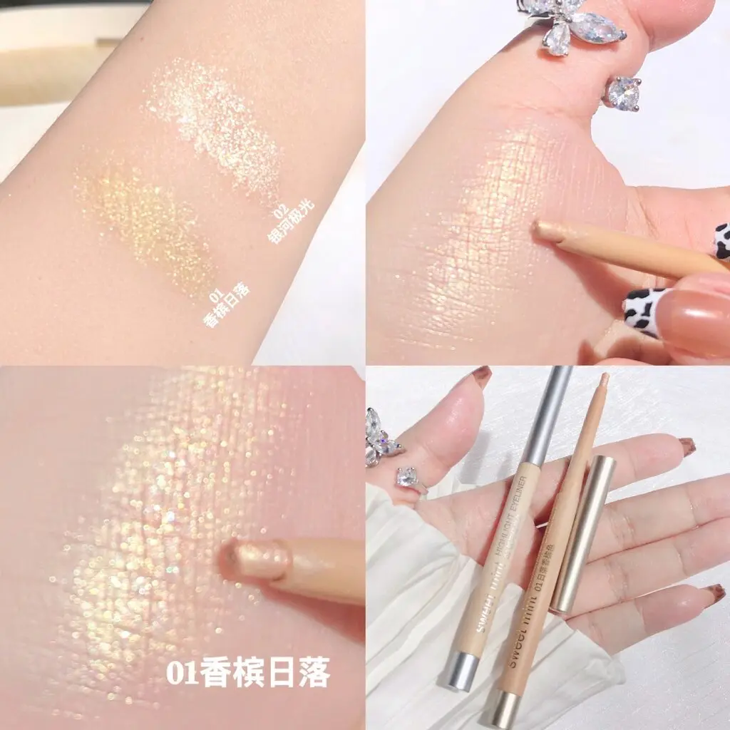 SWEETMINT Highlighter Pen Long Lasting Fine Sparkle Lying Silkworm Pen Eye Shadow Pen Eye Shadow Stick
