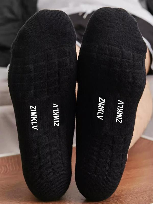 Men's Letter Print Ankle Socks, Casual Comfortable Breathable Low Cut Socks for Daily Wear, Multipack Knit Socks for Summer 4