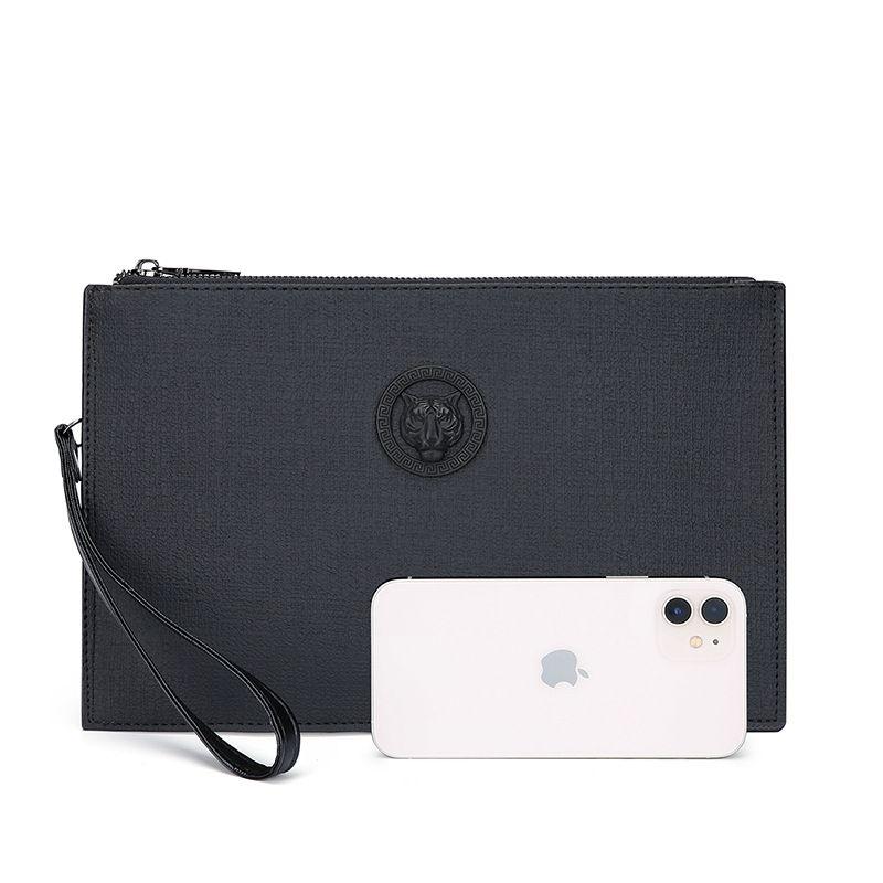 New Men's Clutch Large Capacity Soft Leather Clutch Envelope Package Trendy Briefcase Business Men's Bag Live Supply 3