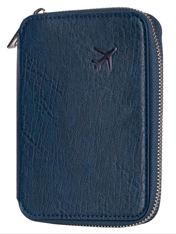 Solid Color Zipper Closure Passport Wallet, Fashionable Travel Document Holder Cover, Casual Trendy Versatile High-quality Passport Case for Women & Men 1