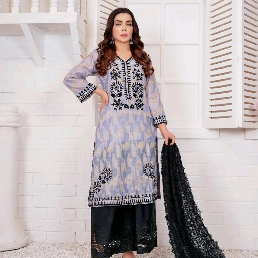 Raniya H Embroidered bnarsi Kurta  Stiched, pakistani designer ladies wear, fashion, stylish, ethnic wear, Indian suit, party wear, wedding guest wear, trousers, kameez, shalwar, elegant style Pastel colours all occasions dupatta dress a line bell sleeves