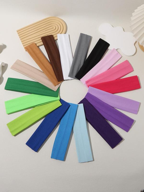 Solid Color Hair Band (18pcs), Sporty Elastic Hair Band for Ponytails, Ponytail Hair Accessories for Women & Girls, Minimalist Headwear Suitable for Sports Outdoors Yoga Thick Hair Hairstyles 4