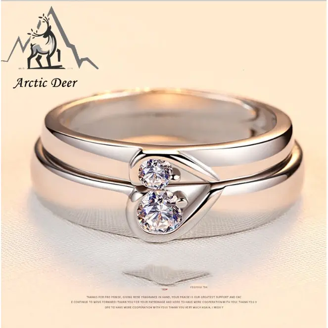 Cincin Couple-happiness cincin pasangan cincin titanium Original Arctic Deer kado Valentine's  kado ulang tahun Couple Jewellery Rings