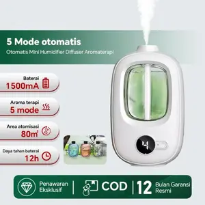 【COD】LED Automatic Wall-Mounted Aromaterapi Mini Humidifier Difusi Aromaterapi Ruang Aromaterapi Fresher 5 Mode Semprot Aroma Otomatis Mesin Diffuser Pengharum