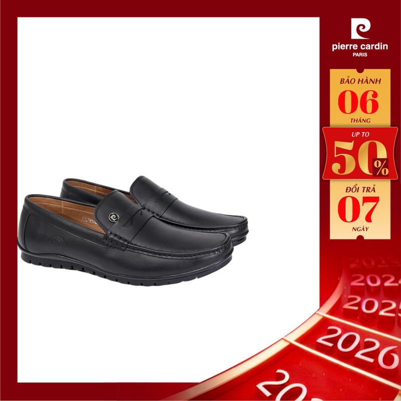   NEW  Giày Lười Đế Bệt Penny Pierre Cardin da bò cao cấp đế cao su đúc nguyên khối - PCMFWL 818 