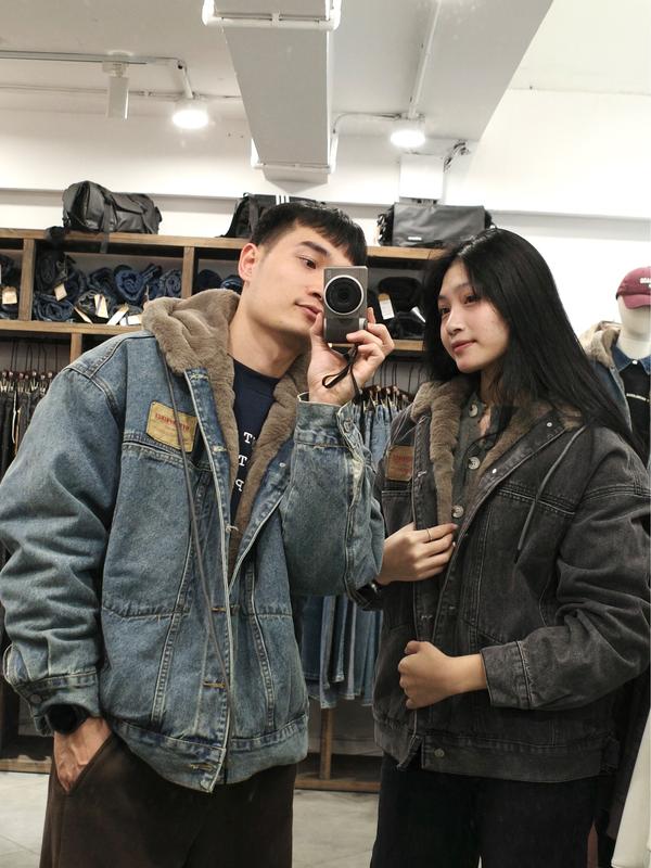 Mở Bán Áo Khoác Bò Lót Lông DENIMST 1019 Denim Jacket Phong Cách Retro Form Unisex Mặc Đôi Nam Nữ