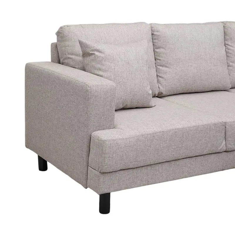 SELMA GLIVEL SOFA FABRIC 3 SEATER DENGAN BANGKU - COKELAT ASH 6