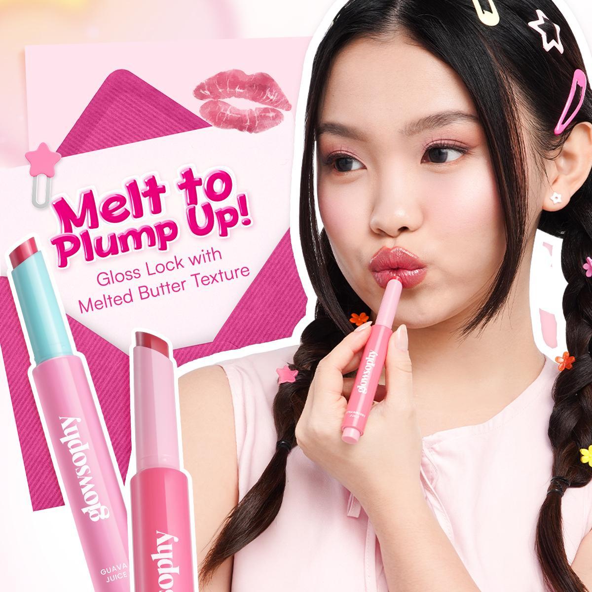 [New Launch] Glowsophy 2Pcs Color Crush Juicy Tinted Lip Balm - Pelembap pigmented untuk efek gloss & plump up yang melembapkan serta membuat bibir tampak penuh berkilau