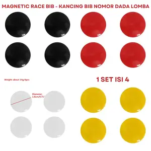 MAGNET Race BIB - Kancing BIB nomor dada Lomba Lari Magnetic (1 set isi 4)