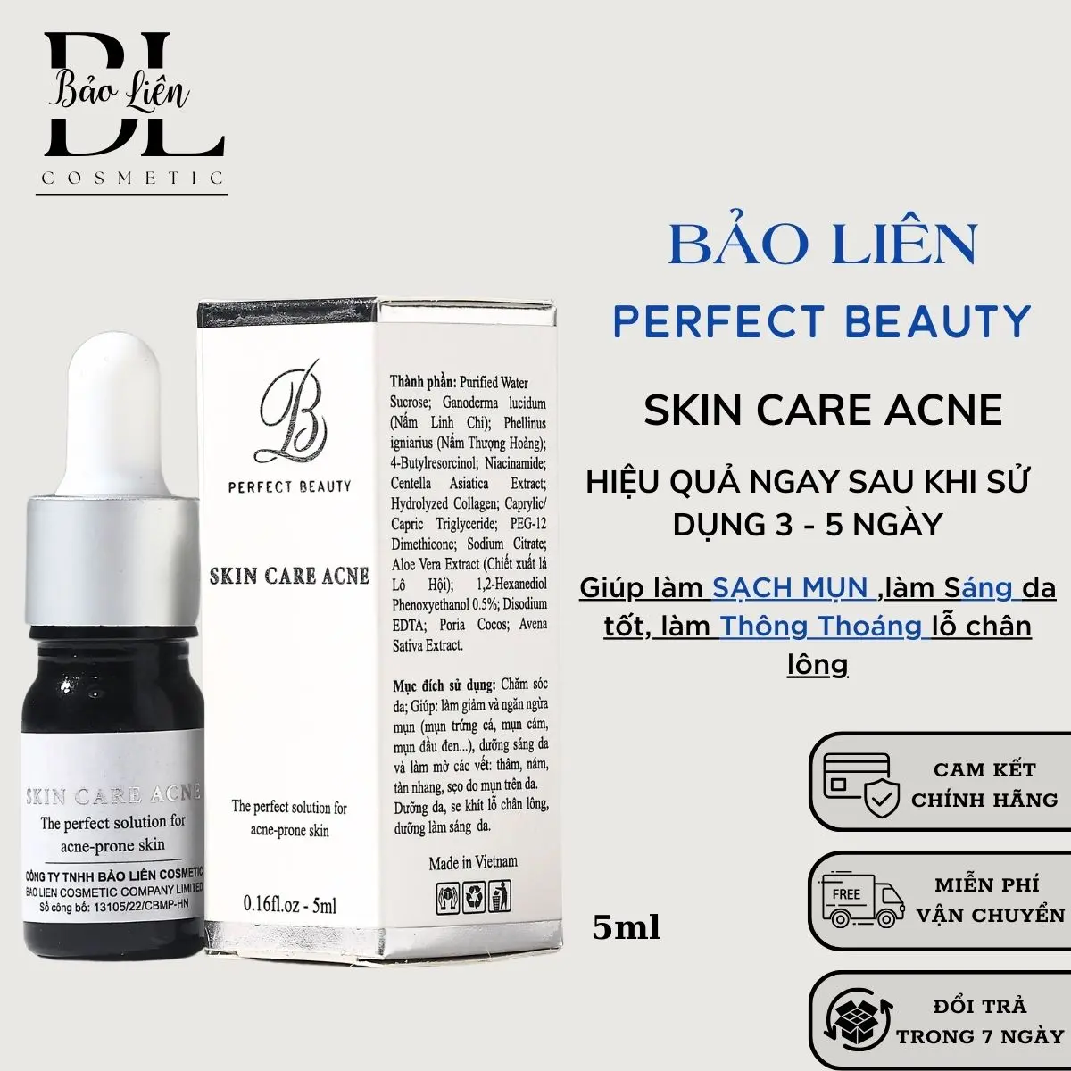 Serum SKIN CARE ACNE hỗ trợ làm sạch da mụn thâm cho Nam và Nữ