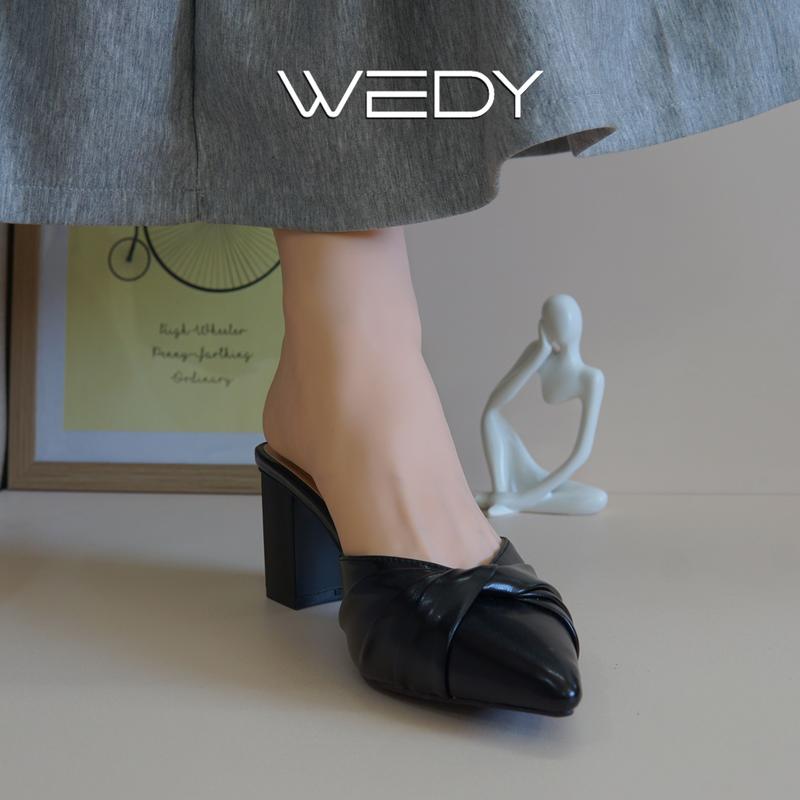 Product Introduction of [Hình thật]Dép nữ đế cao tôn dáng, Dép sục cao gót 7 phân dép nữ hottrend 2023 WD2316 Shoes GiàY DéP đế Cao Su Len 6