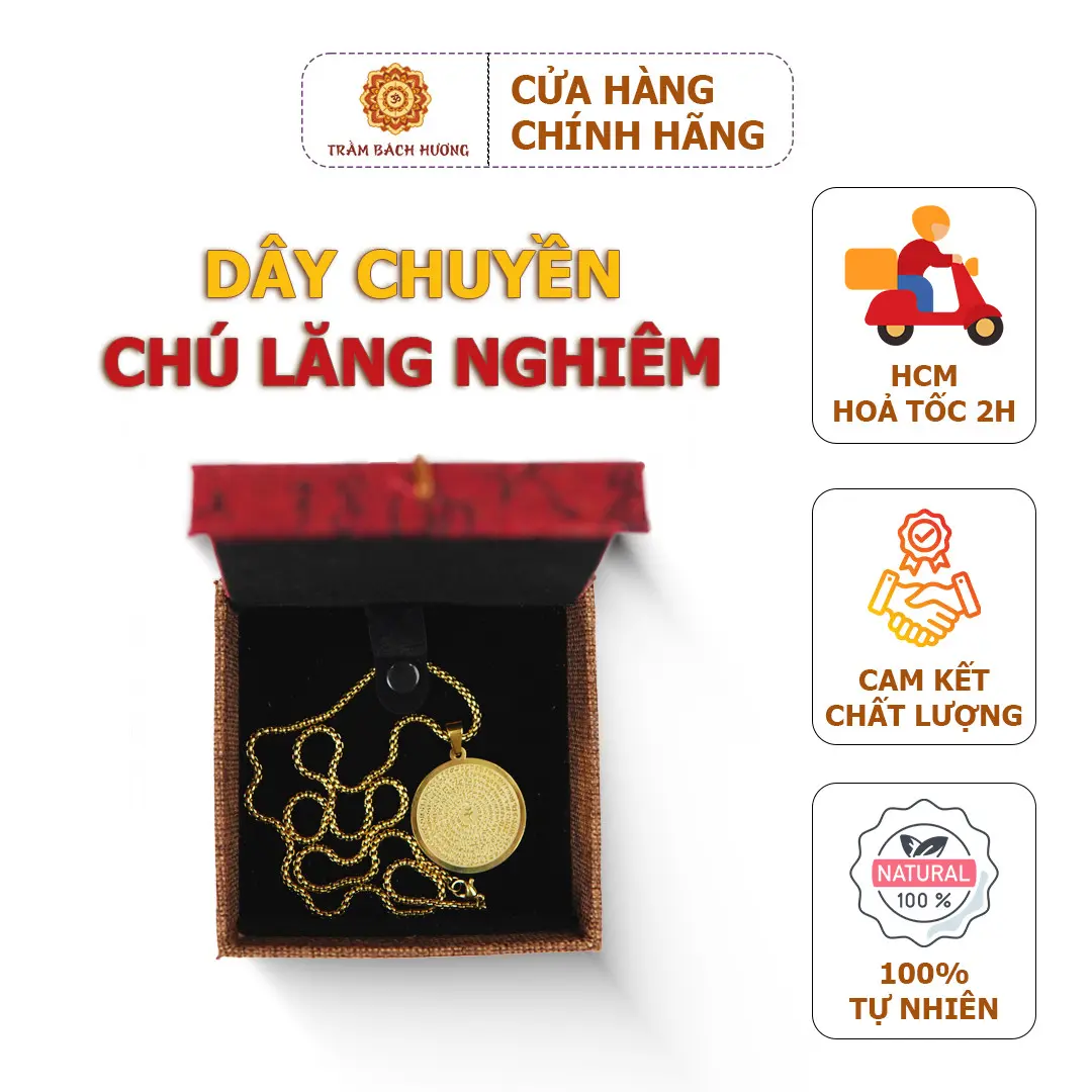 Dây Chuyền Chú Lăng Nghiêm mặt thép titan không gỉ dành cho người lớn