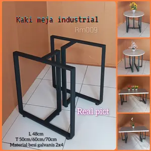 Rajameja Kaki Meja Besi Minimalis / Kaki Meja Industrial Serbaguna Rm009 / Kaki Meja Besi Asli warna Hitam