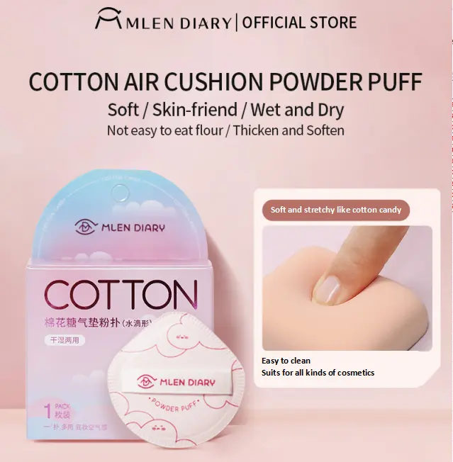 Mlen Diary Cotton Candy-Cushion Powder Puff Loose Powder Foundation Setting Sponge Triangle Powder Puff