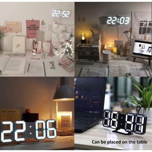Jam Dinding Digital LED 3D Modern/ Jam Dinding Digital / Jam Dinding LED / Jam Dinding Estetik / Jam Meja Led Digital + SUHU / Jam Meja Led 1