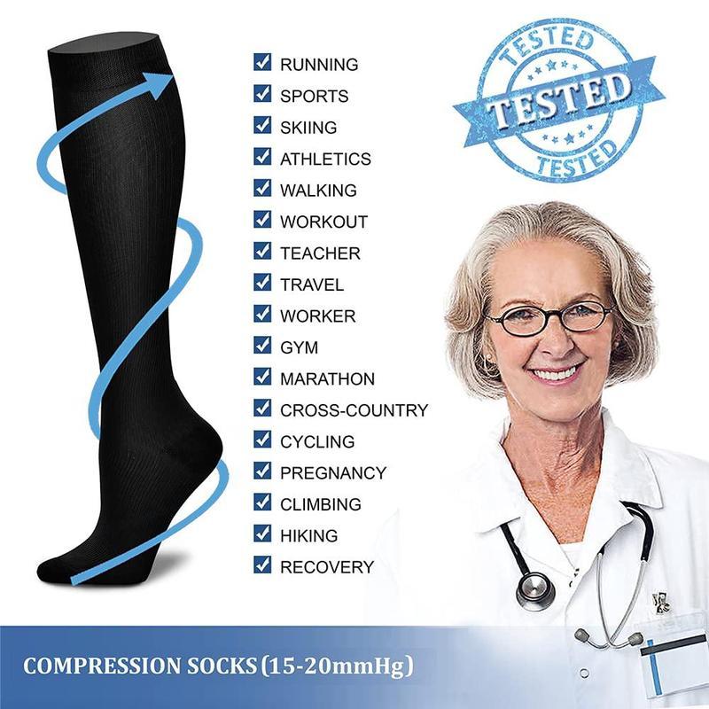 Unisex Compression Socks, 1 Pair Sports Socks, Socks for Running, Hiking and Recovery 5