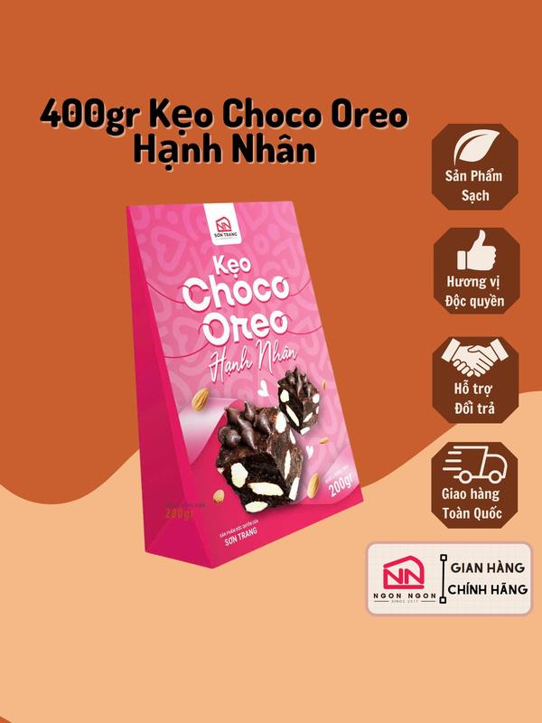 (A77) 400gr Kẹo Choco Oreo Hạnh Nhân,24-28 bánh, Đồ Ăn Vặt SNACK Food Bánh Quy Thức Ăn Cake
